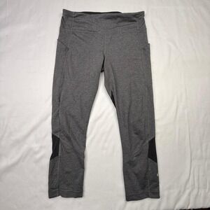Lululemon Athletica Gray Heathered Cropped Leggings With Pockets Womens Size 8